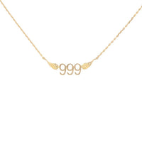 999 Angel Number Necklace (Gold) Necklaces Crystals A. $18.00