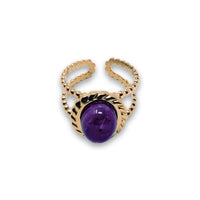 Amethyst Two Band Crystal Ring Ring -Crystal House of Intuition Inc