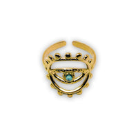 Sun Evil Eye Adjustable Ring Ring -Crystal Whse