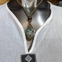 Macramé Crystal Holder Necklace House of Intuition Inc