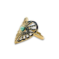Evil Eye Heart Adjustable Ring Ring -Crystal Whse