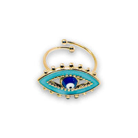 Evil Eye Adjustable Ring Blue Ring -Crystal Whse