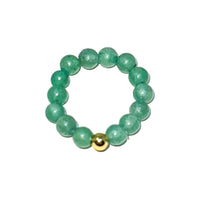 Adjustable Ring - Gemstone Beaded Ring -Crystal Whse Green