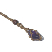 Macramé Crystal Holder Necklace Necklace -Cord WhseD Brown