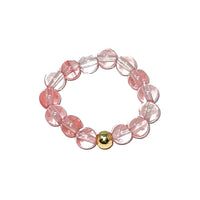 Adjustable Ring - Gemstone Beaded Ring -Crystal Whse Pink