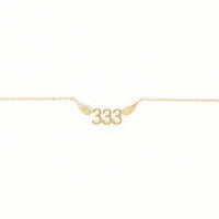 333 Angel Number Necklace (Gold) Necklaces Crystals