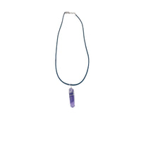 Crystal Pendant Cord Necklace (Amethyst or Quartz) Necklaces Crystals