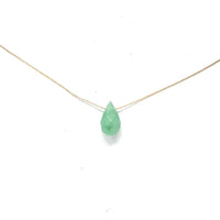 Aventurine Teardrop Necklace (I AM LUCK) Teardrop Necklace House of Intuition