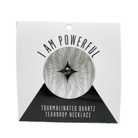 Tourmalinated Quartz Teardrop Necklace (I AM POWERFUL) Teardrop Necklace House of Intuition