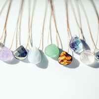 Amethyst Teardrop Necklace (I AM PROTECTED) Necklace -Teardrop V70 