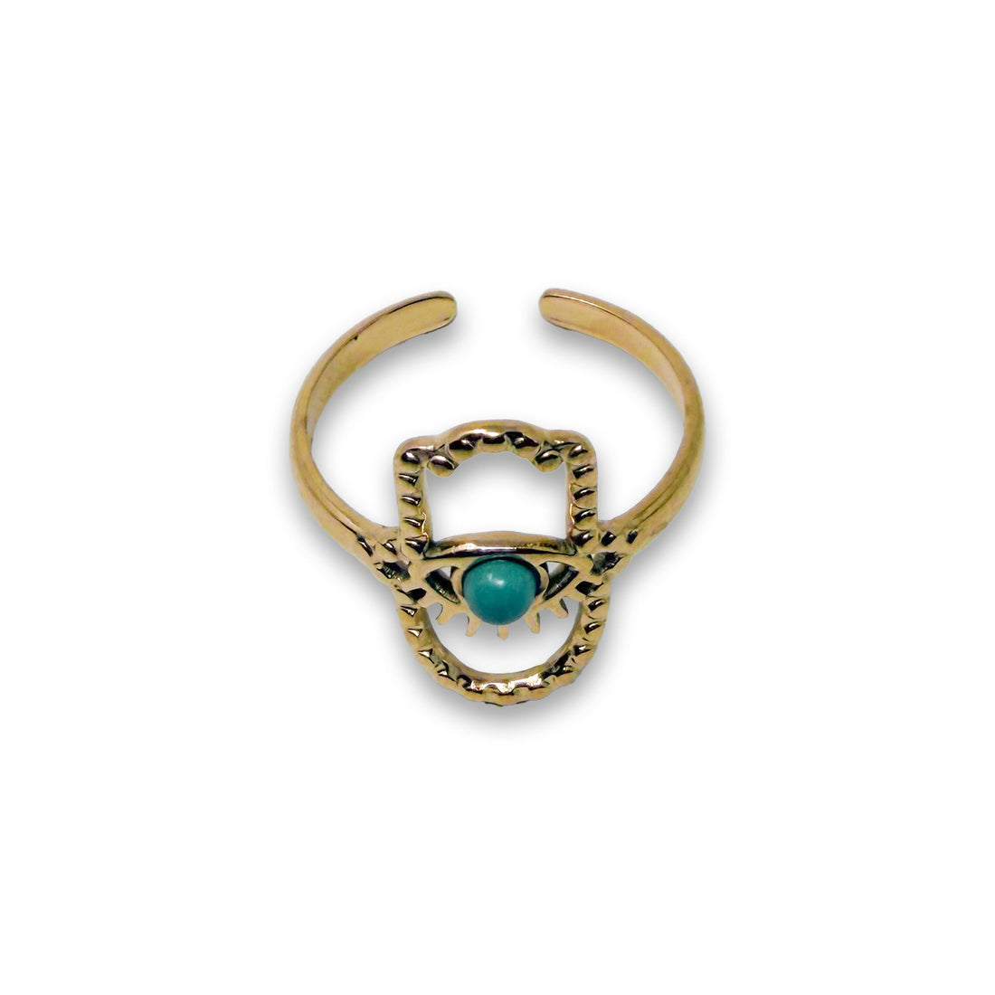 Hamsa Evil Eye Adjustable Ring Ring -Crystal Whse 