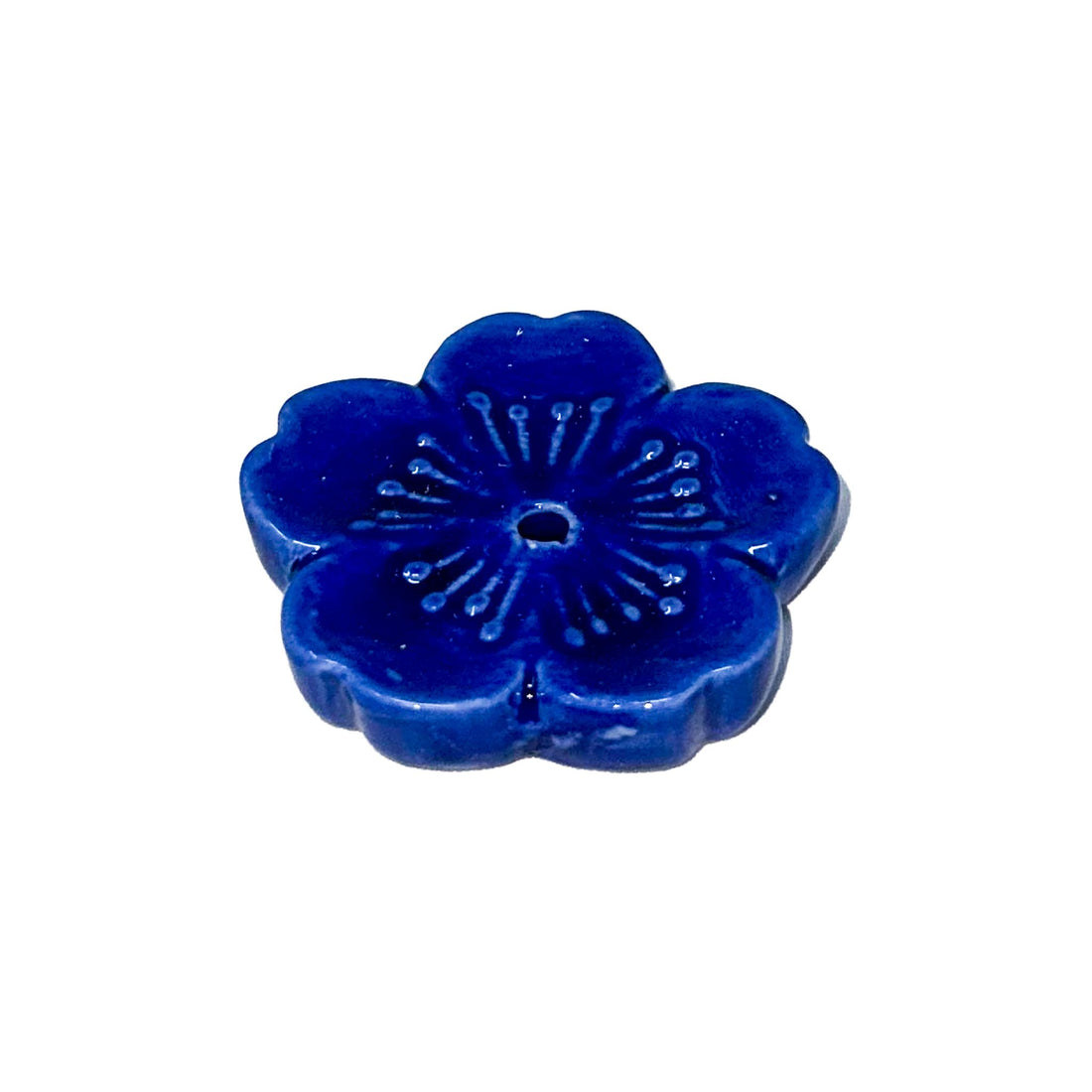 Ceramic Flower Incense Burner Incense & Holders -Incense Whse Blue 