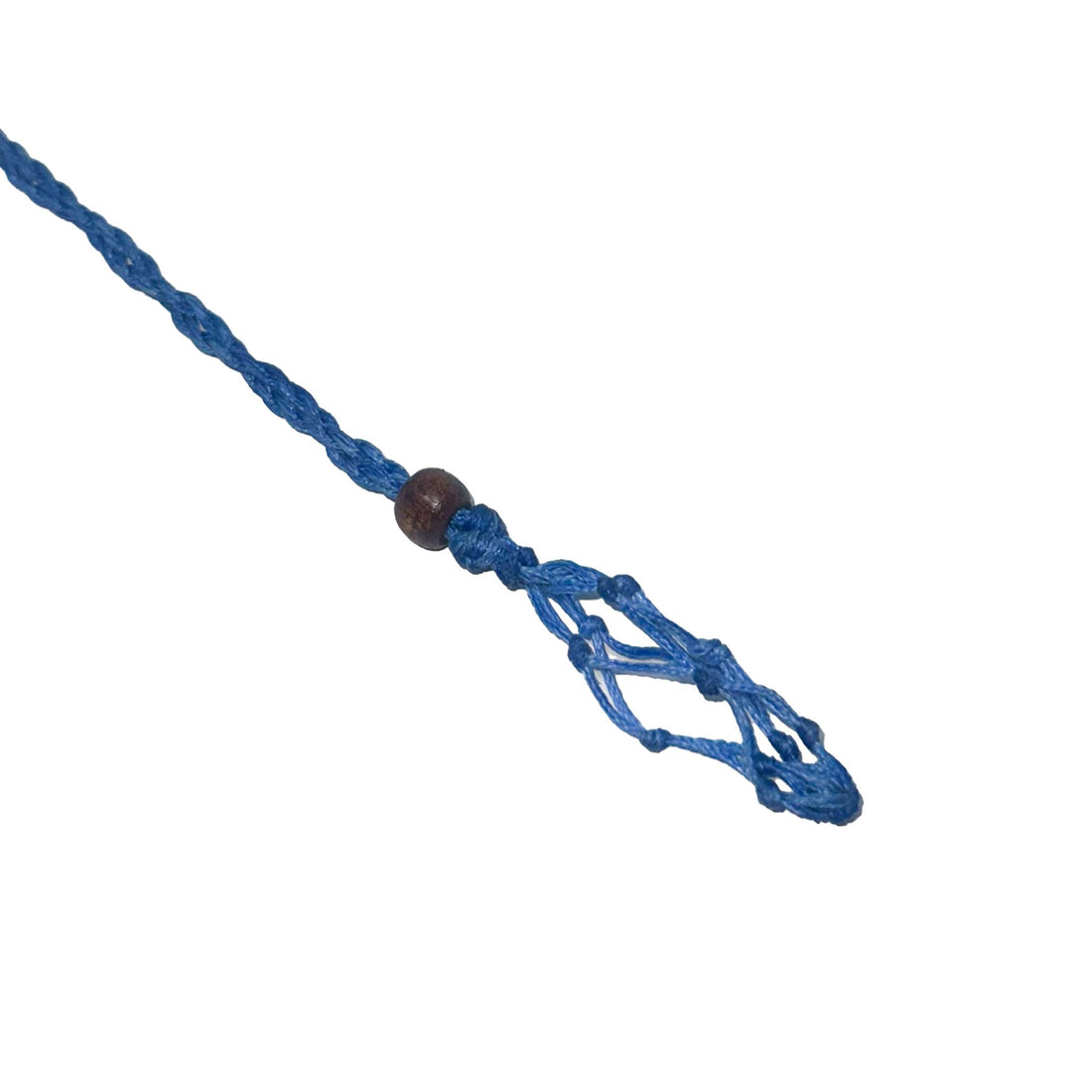 Macramé Interchangeable Crystal Holder Necklace - Choose Your Macrame Color Necklace -Cord Whse Macramé Blue 