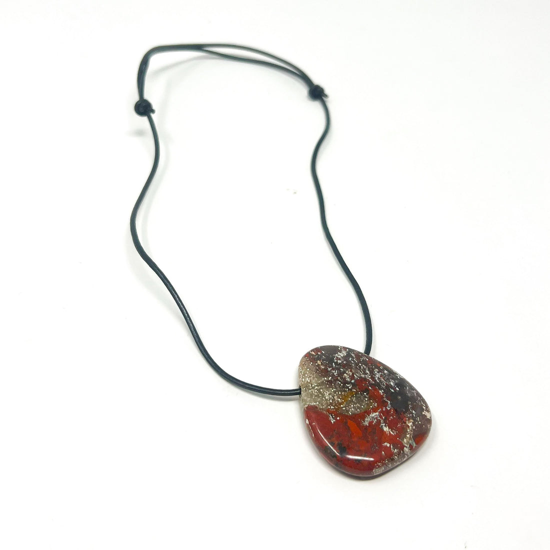 Brecciated Jasper Nylon Cord Necklace Necklace -Cord V45 