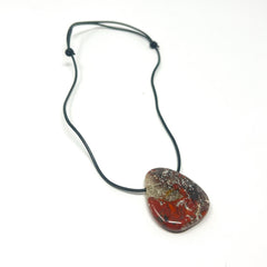 Brecciated Jasper Nylon Cord Necklace Necklace -Cord V45 