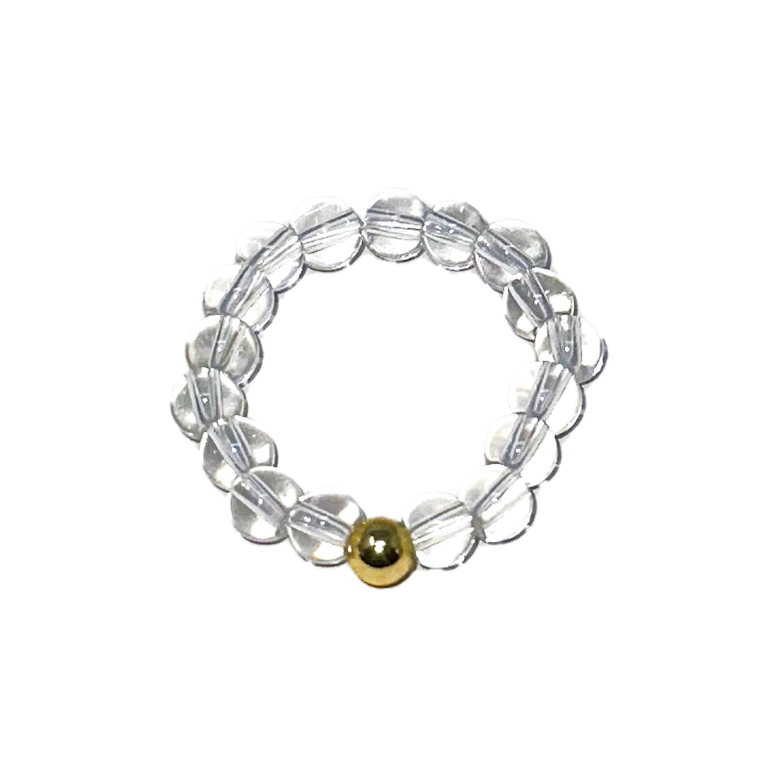 Adjustable Ring - Gemstone Beaded Ring -Crystal Whse Clear 