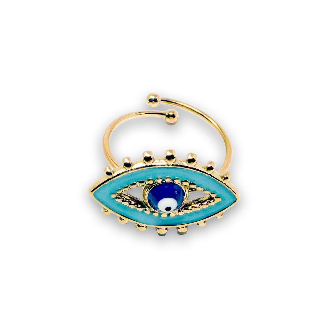 Evil Eye Adjustable Ring Blue Ring -Crystal Whse 