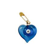 Talisman Pin - Heart Evil Eye Glass Pin Charms & Pendants -Pin Whse 