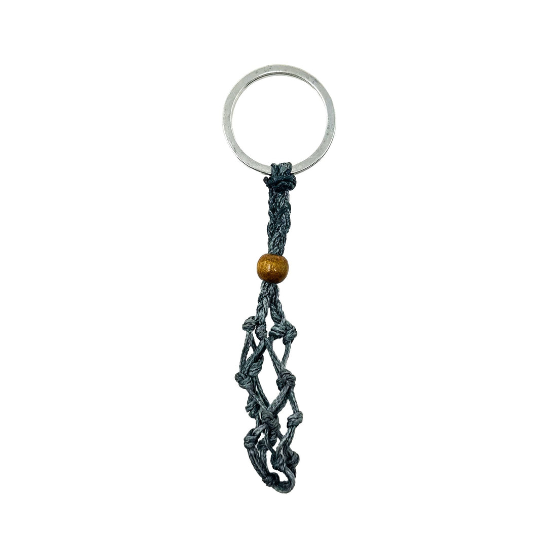 Macramé Crystal Keychain - Choose Your Macrame Color Necklace -Cord Whse Macramé Gray - Large 