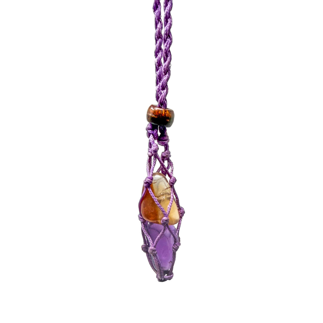 Macramé Crystal Holder Necklace Necklace -Cord WhseD 