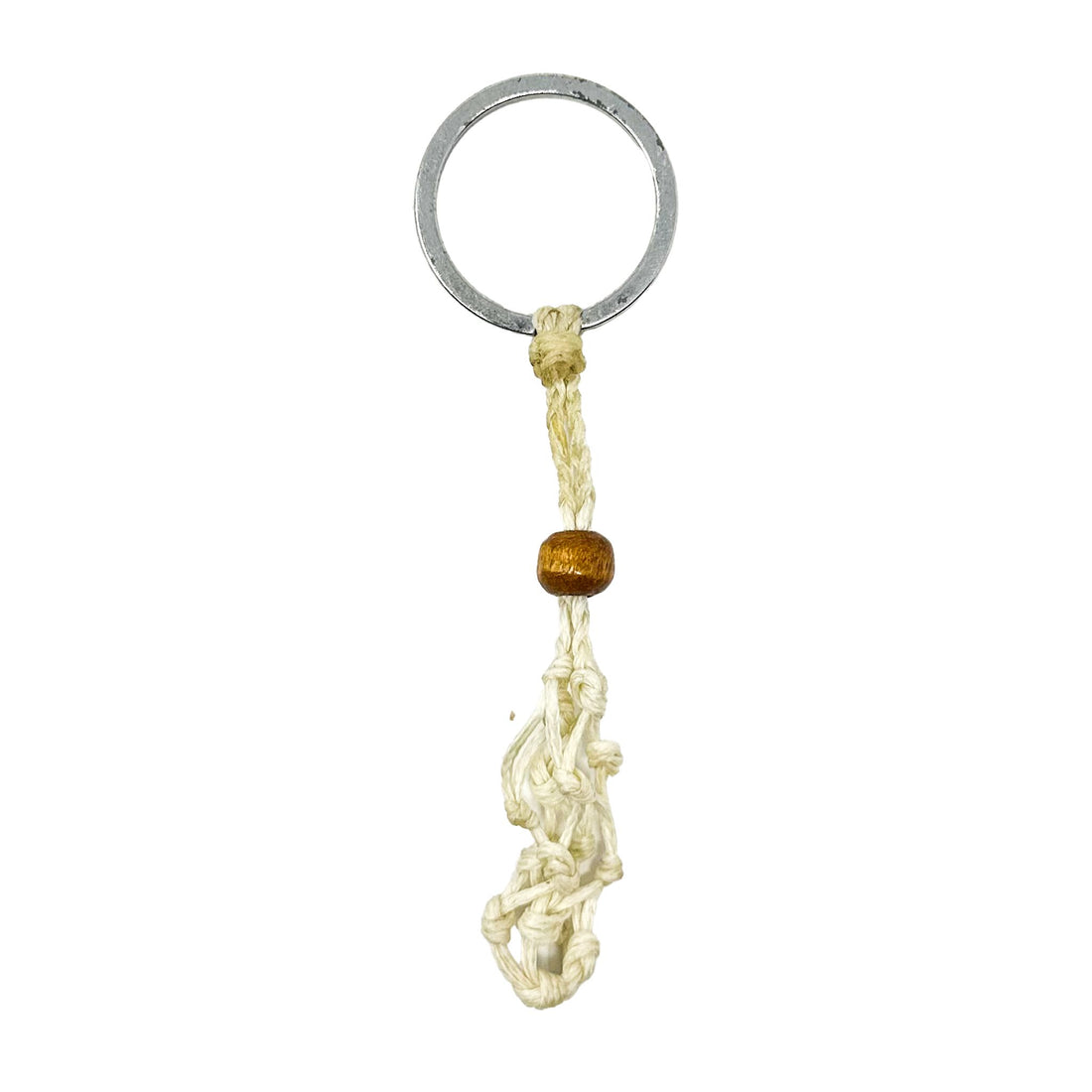 Macramé Crystal Keychain - Choose Your Macrame Color Necklace -Cord Whse Macramé White - Large 