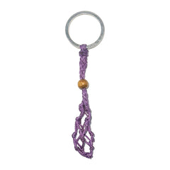Macramé Crystal Keychain - Choose Your Macrame Color Necklace -Cord Whse Macramé Purple 