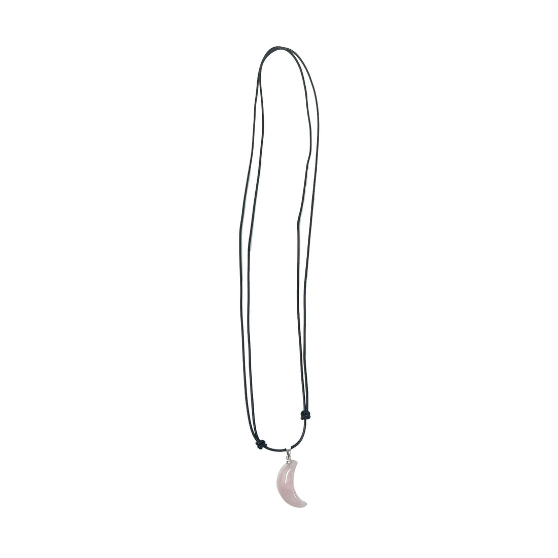 Rose Quartz Moon Necklace House of Intuition Inc 