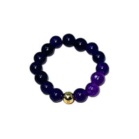 Adjustable Ring - Gemstone Beaded Ring -Crystal Whse Purple 