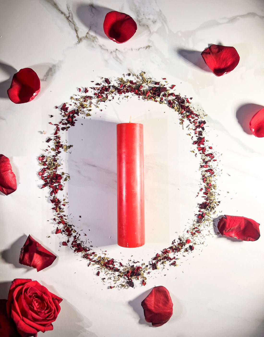 LOVE - RED - Spellcasting Pillar Candle for Symbol Carving & Herb Rolling Candle -Pillar V380 
