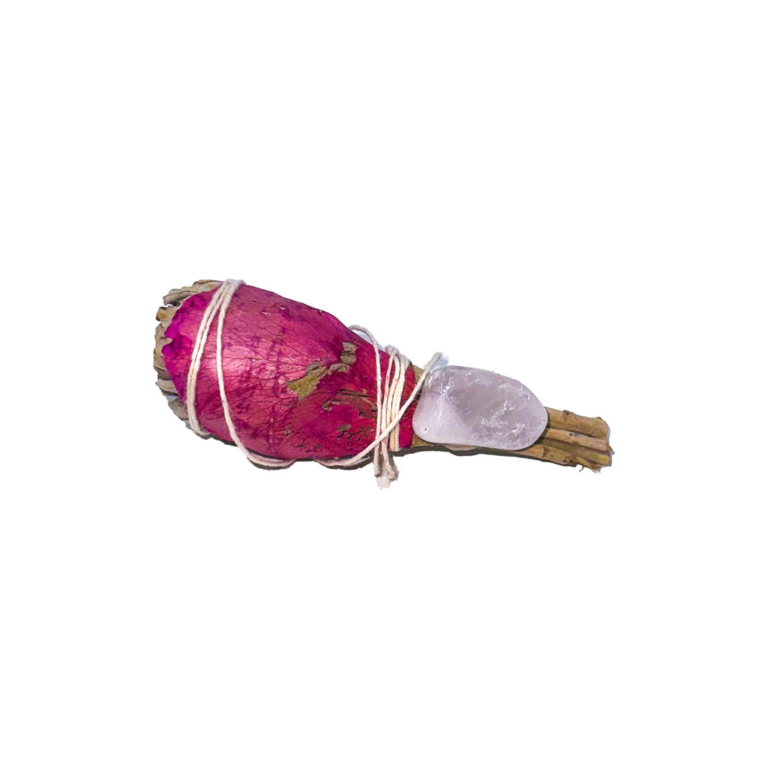 Sage Torch w/ Rose Petals & Rose Quartz Incense & Holders -Smudge V50A 