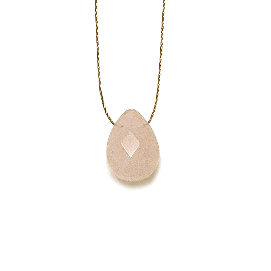 Rose Quartz Teardrop Necklace (I AM LOVED) Necklace -Teardrop V70 