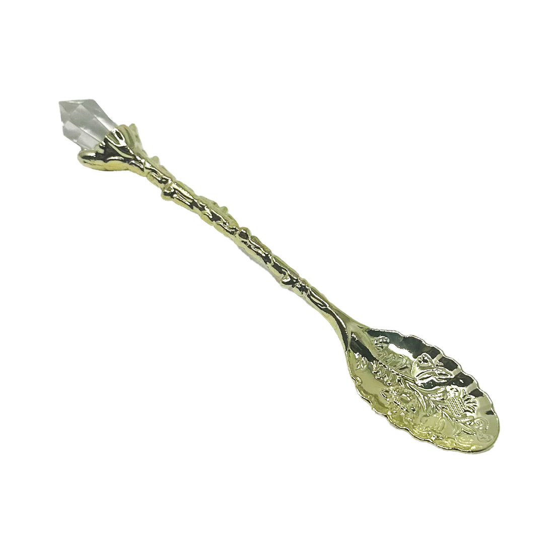 Ceremonial Crystal Altar Spoon Crystal -Wand Whse Gold 
