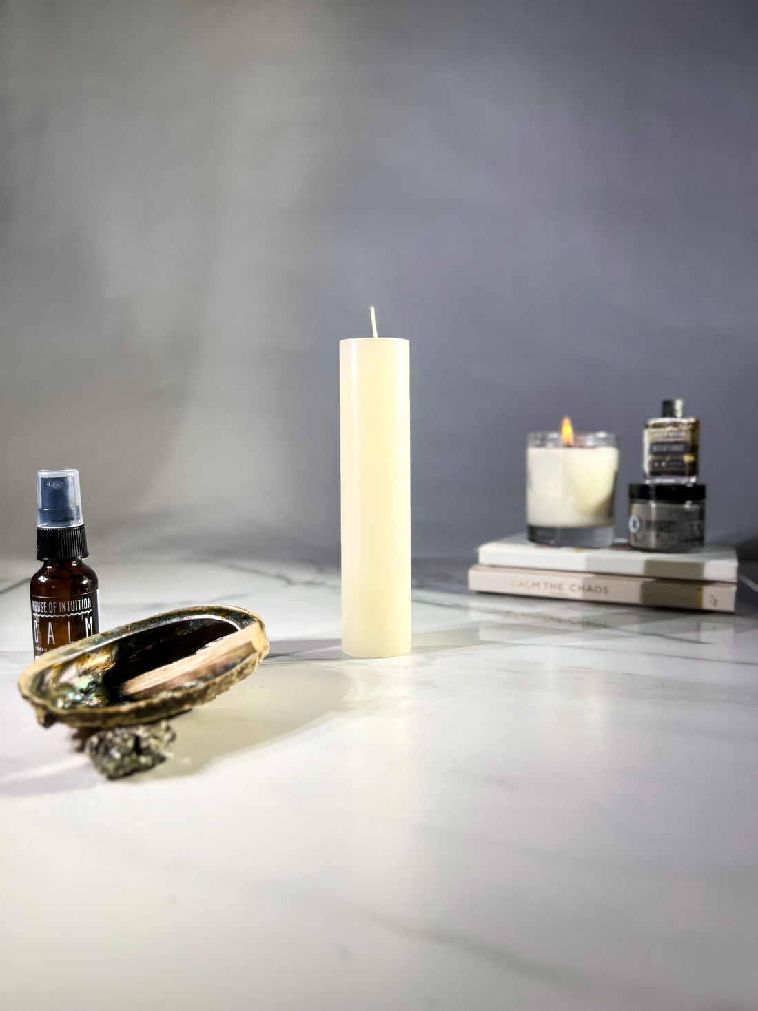 HEALING - WHITE - Spellcasting Pillar Candle for Symbol Carving & Herb Rolling Candle -Pillar V380 