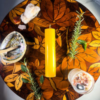 WISDOM - YELLOW - Spellcasting Pillar Candle for Symbol Carving & Herb Rolling Candle -Pillar V380 