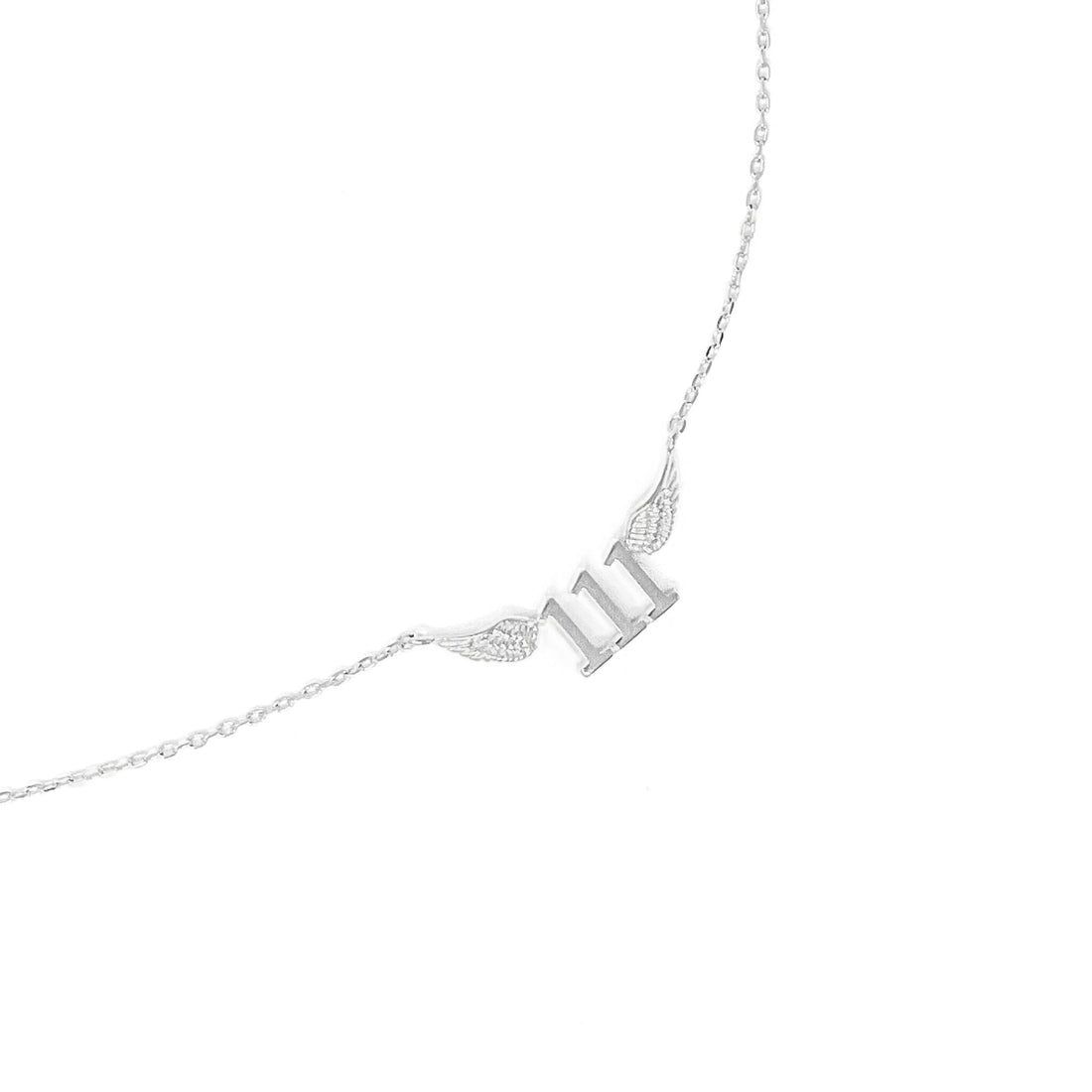 111 Angel Number Necklace (Silver) Necklaces Crystals 