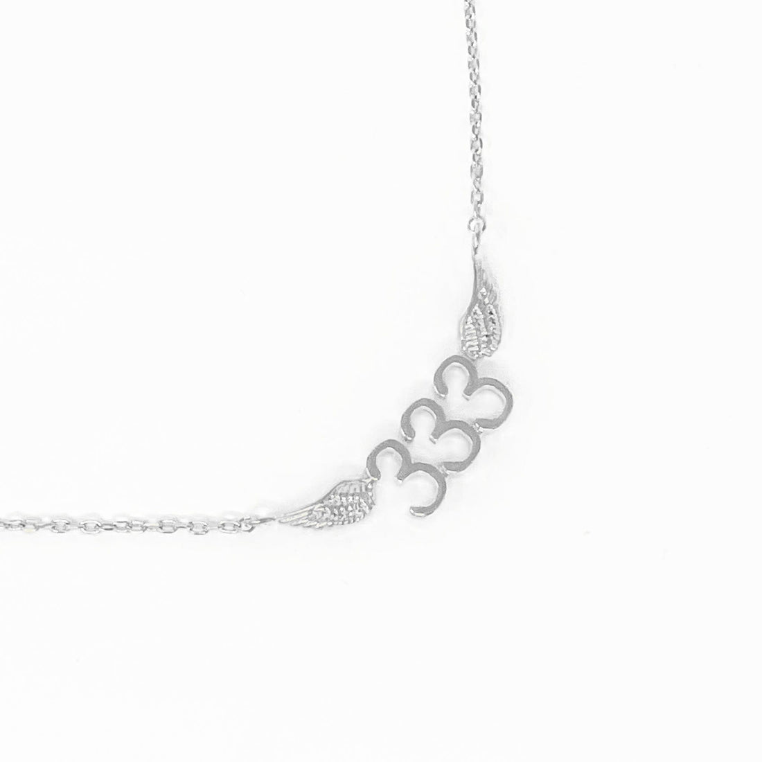 333 Angel Number Necklace (Silver) Necklaces Crystals 