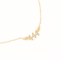 444 Angel Number Necklace (Gold) Necklaces Crystals 