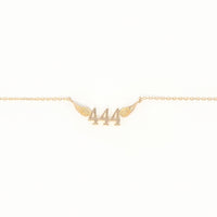 444 Angel Number Necklace (Gold) Necklaces Crystals 