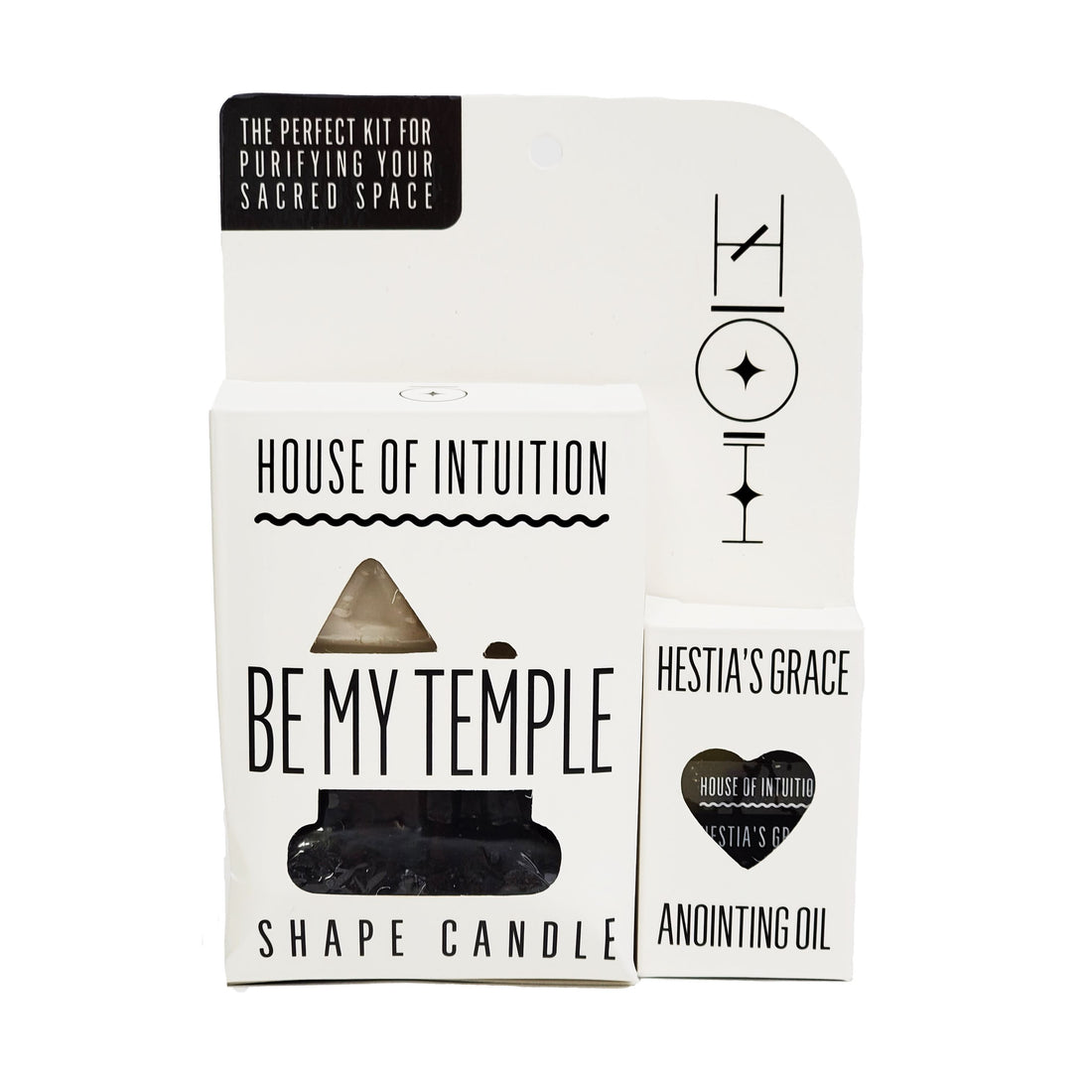 "Be My Temple" Symbol Shape Candle Kit (with Hestia's Grace Anointing Oil) Symbol Shape Candle House of Intuition 