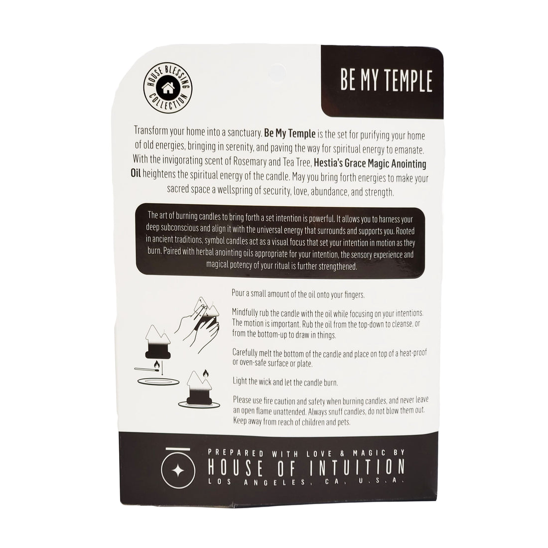 "Be My Temple" Symbol Shape Candle Kit (with Hestia's Grace Anointing Oil) Symbol Shape Candle House of Intuition 