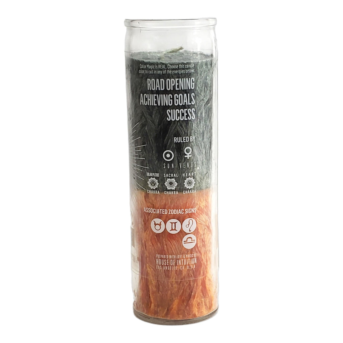 Green and Orange Palm Wax Prayer Candle Prayer Candles House of Intuition 