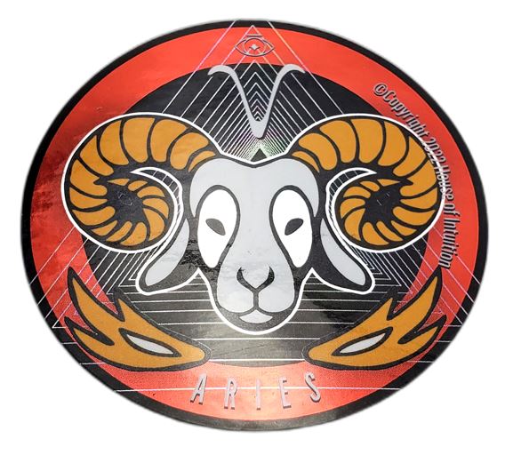 House of Intuition Holographic Aries Zodiac Energy Sticker Paintings & Art Pieces House of Intuition 
