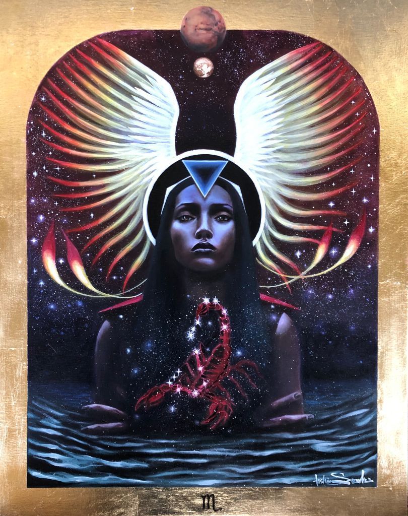 Scorpio Zodiac Original Painting and Print by Tashina Suzuki Paintings & Art Pieces House of Intuition $10 Prints (5" x 5") 