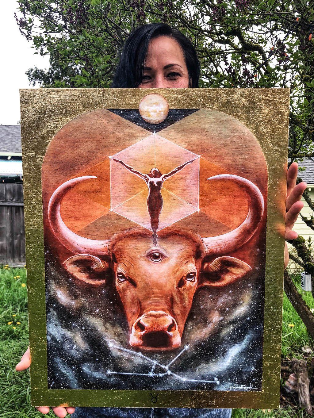 Taurus Zodiac Original Painting and Print by Tashina Suzuki Paintings & Art Pieces House of Intuition 